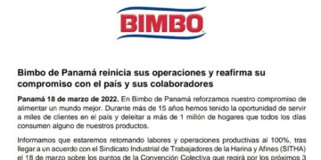 Finaliza huelga de la empresa Bimbo
