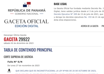 Publicado en Gaceta Oficial el fallo de Inconstitucionalidad de la Ley 406