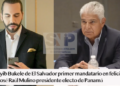 Bukele de El Salvador primero en felicitar al presidente electo de Panamá y dice que vendrá a la toma de posesión