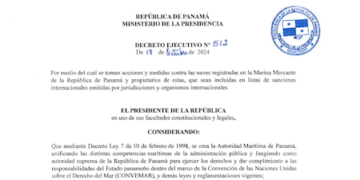 Gobierno de Panamá anuncia que estableció mecanismo para anular de manera inmediata registros de buques en lista de sanciones