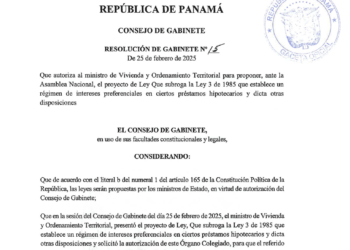 Este es proyecto completo para modificar la ley de interés preferencial en Panamá