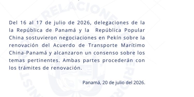 Panamá y China alcanzan consenso para renovar el Acuerdo de Transporte Marítimo
