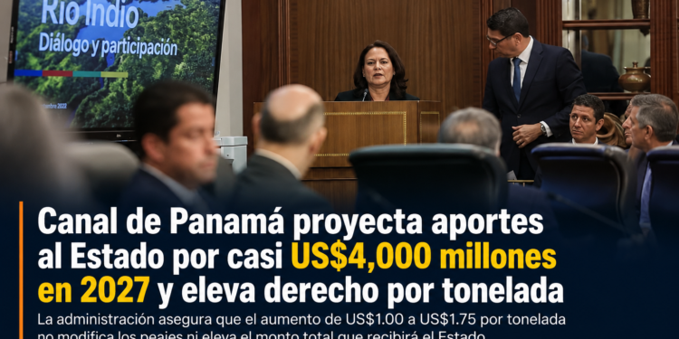 Canal de Panamá proyecta aportes al Estado por casi US$4,000 millones en 2027 y eleva derecho por tonelada